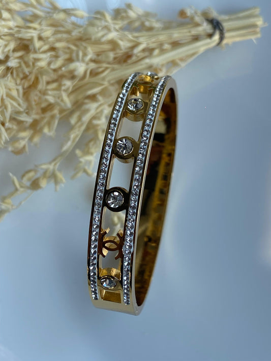 Gold Crystal Studded kada
