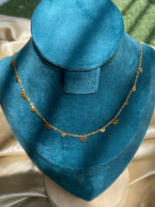 Golden Evil Eye Charm Necklace