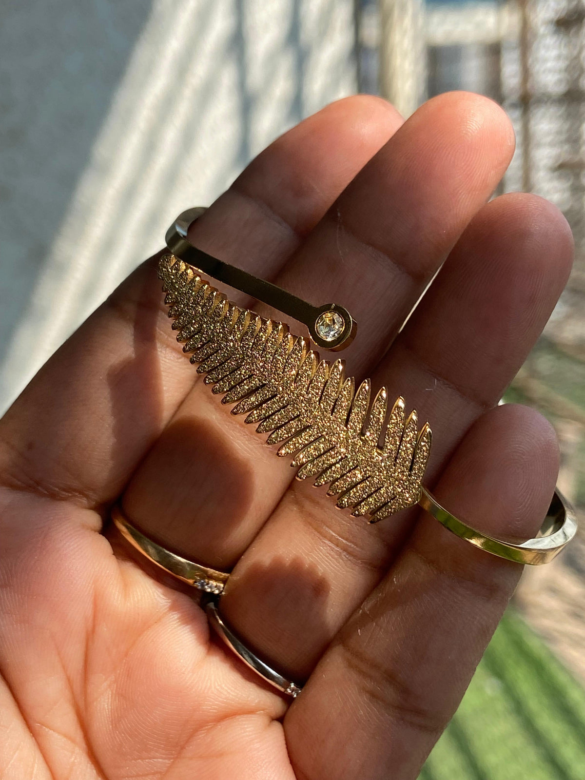 Leaf Charm Gold Kada