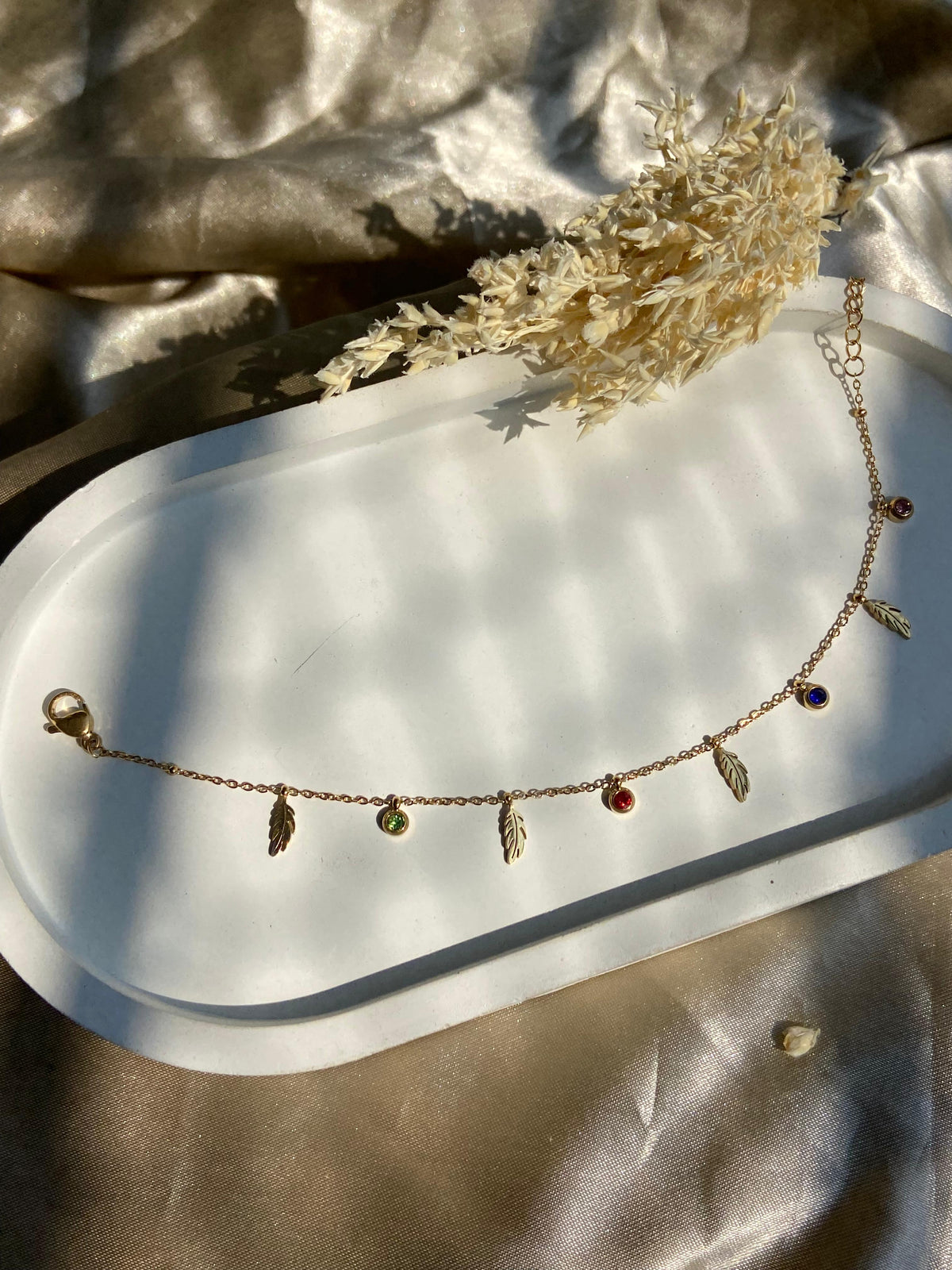 Mystic Leaf Charm Bracelet