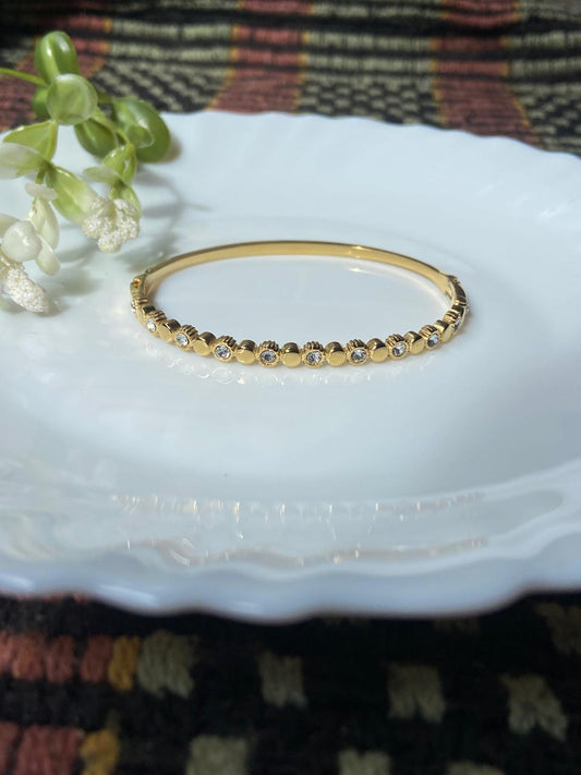 Gold Crystal-Studded Kada