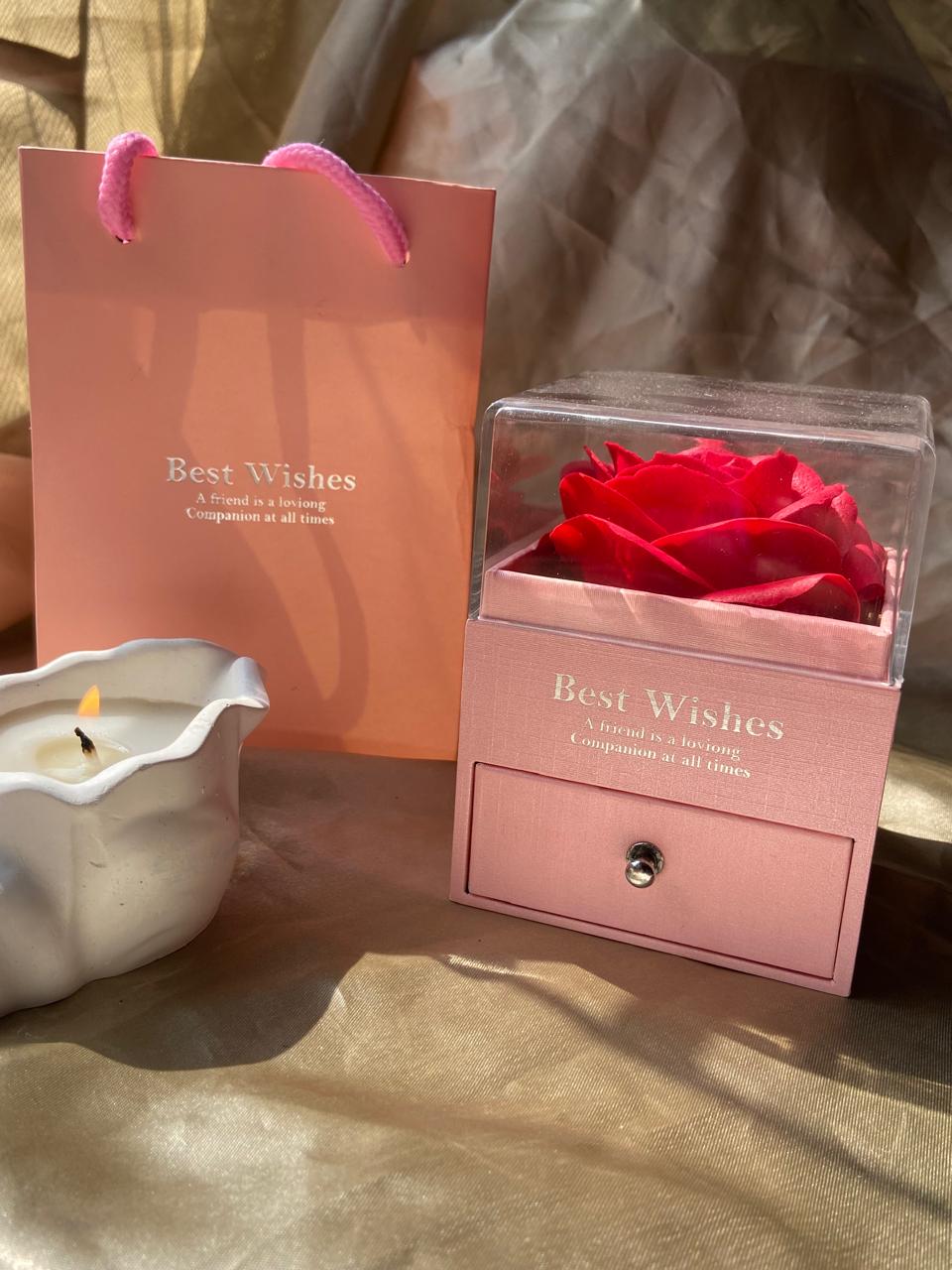 💖 Valentine Special Love Combo Gift Box (Rose Box + Heart Jewelry Set)