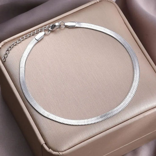 Silver Snake Anklet