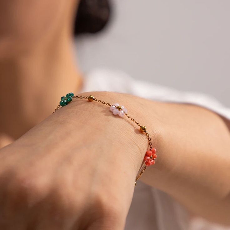 Colorful Flower Bracelet
