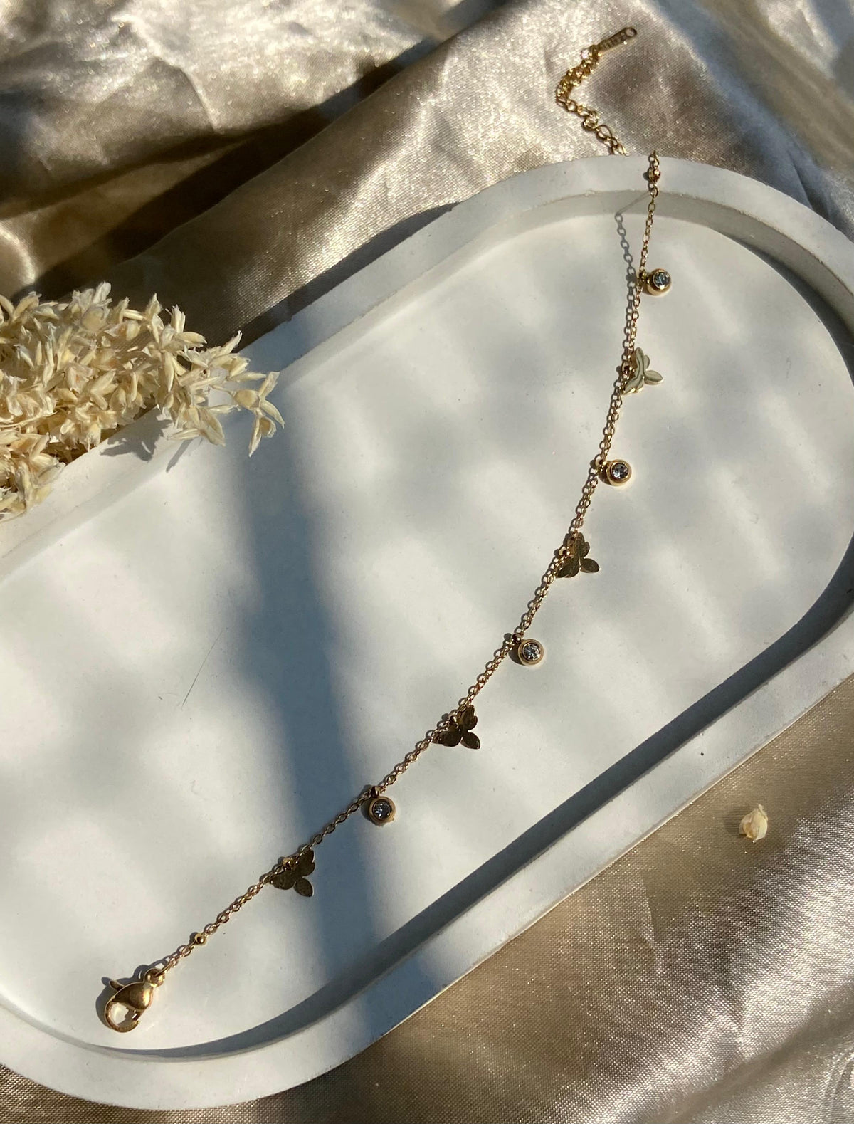 Dainty Butterfly Charm Bracelet