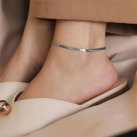 Silver Snake Anklet