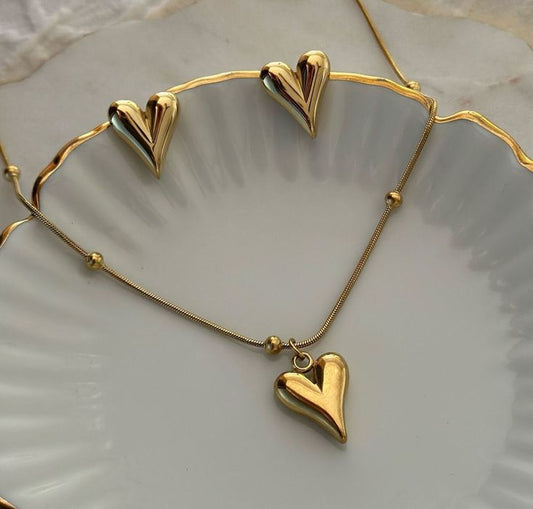 Heart necklace & Earring combo