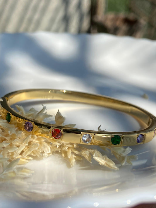 Multi-Stone Gold Kada
