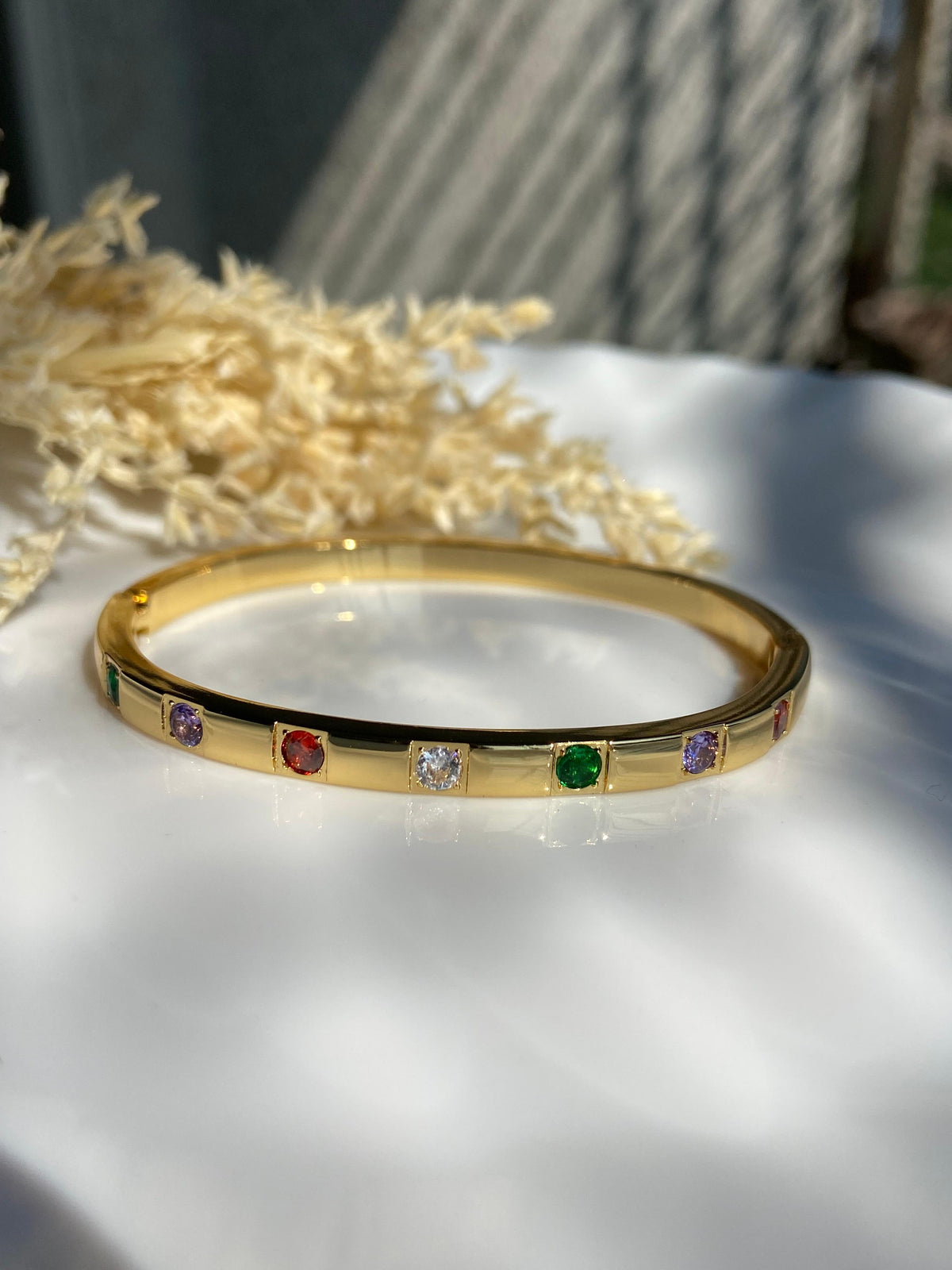 Multi-Stone Gold Kada