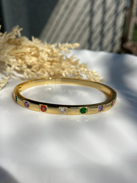 Multi-Stone Gold Kada