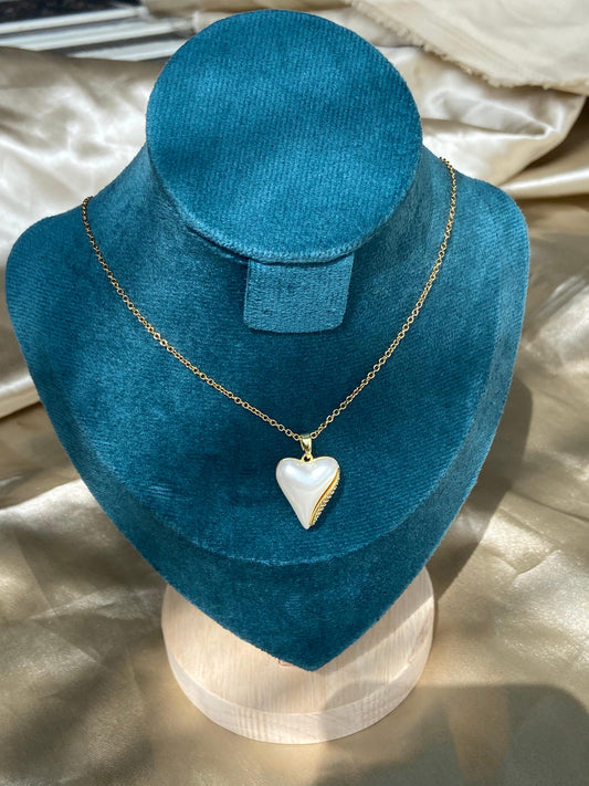 White Heart Necklace